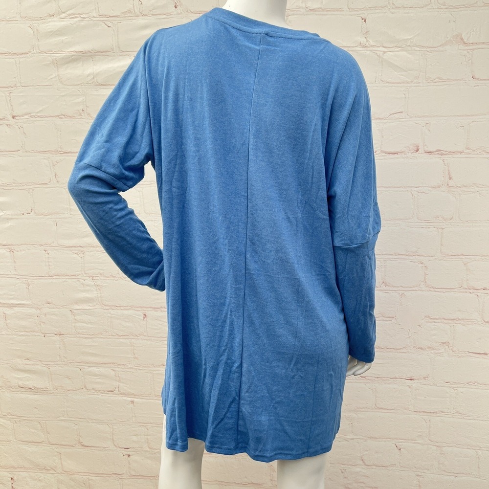 Asvivid Round Neck Turquoise SweatShirt with Pockets Size L - Picture 3 of 14